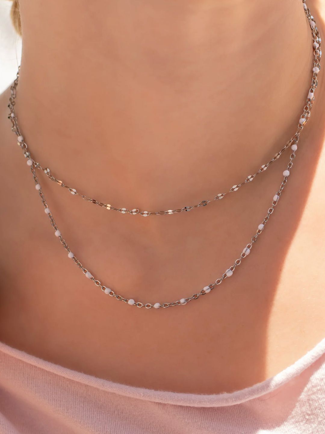 White Confetti Necklace